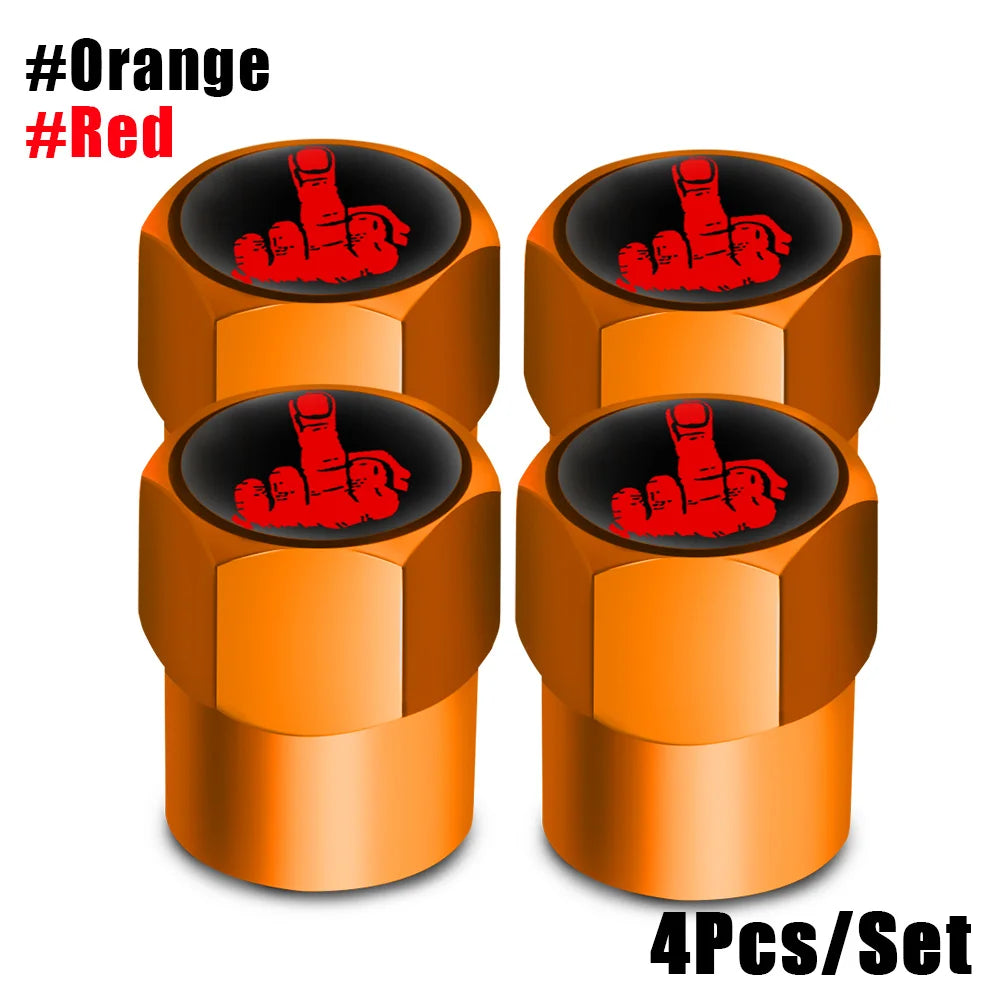 One Finger Salute Tyre Valve Caps