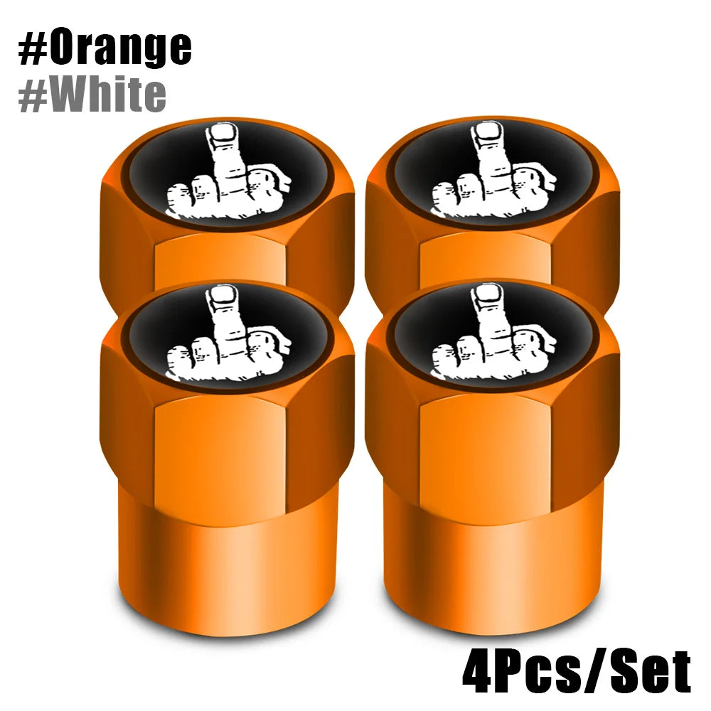 One Finger Salute Tyre Valve Caps