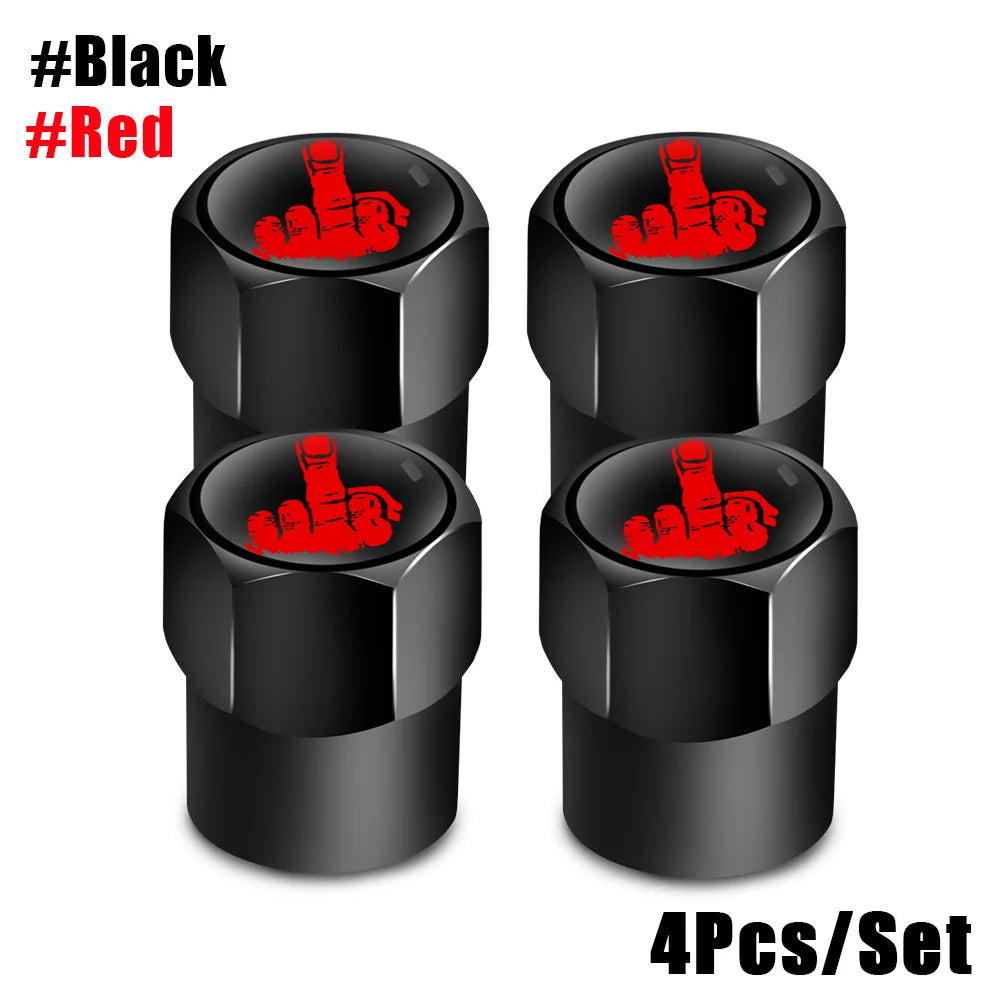 One Finger Salute Tyre Valve Caps