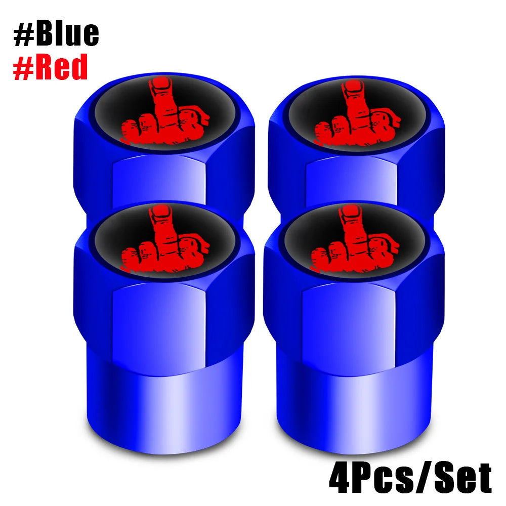 One Finger Salute Tyre Valve Caps