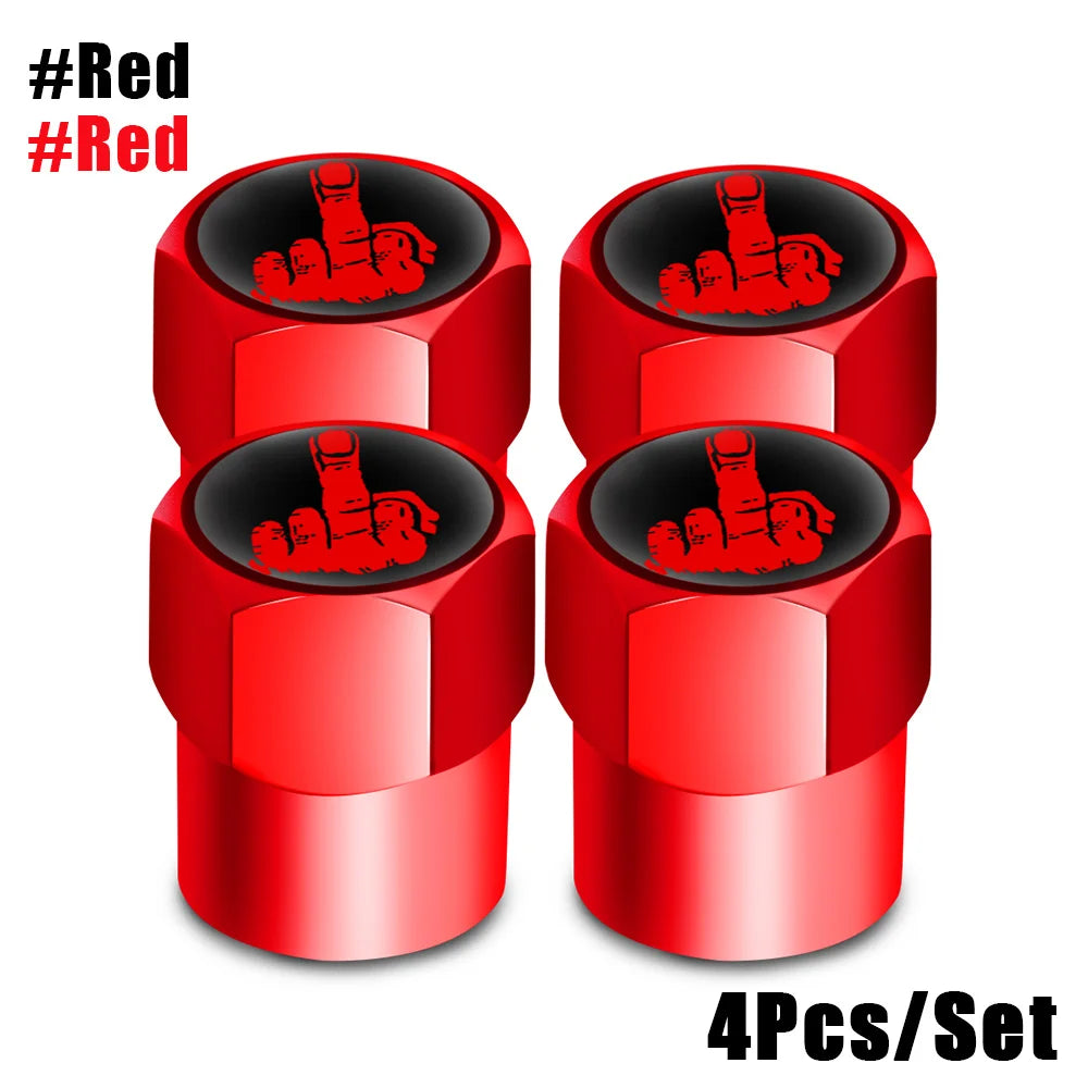 One Finger Salute Tyre Valve Caps