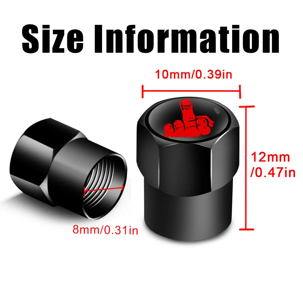 One Finger Salute Tyre Valve Caps