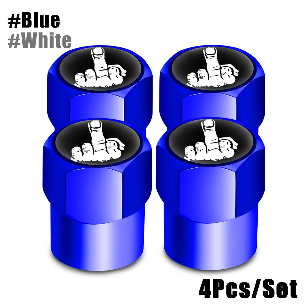 One Finger Salute Tyre Valve Caps