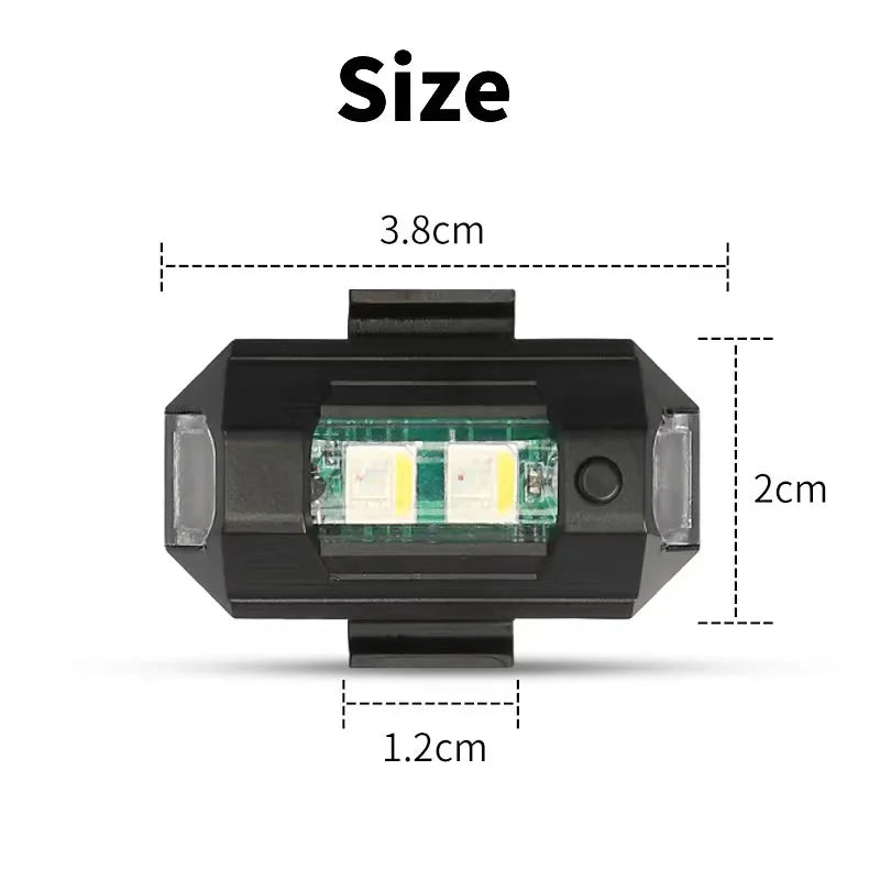 Motorcycle Light Drone Strobe Light 7 Color Mini USB LED