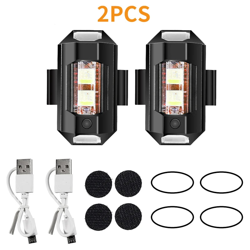 Motorcycle Light Drone Strobe Light 7 Color Mini USB LED