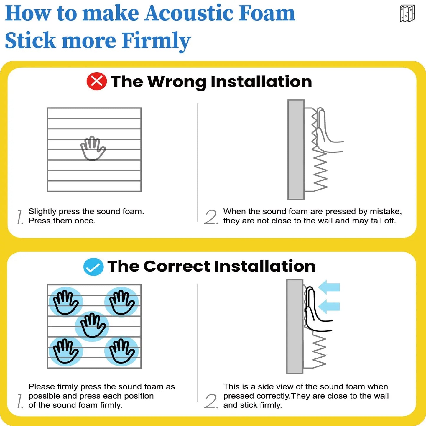 12 Pack Acoustic Panels Self-Adhesive