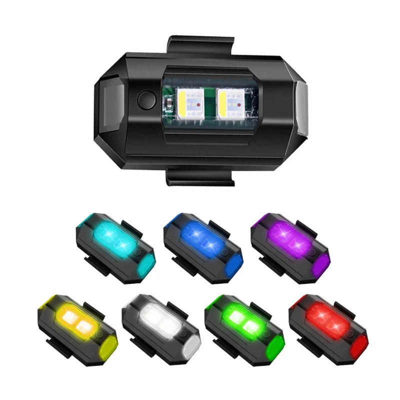 Motorcycle Light Drone Strobe Light 7 Color Mini USB LED